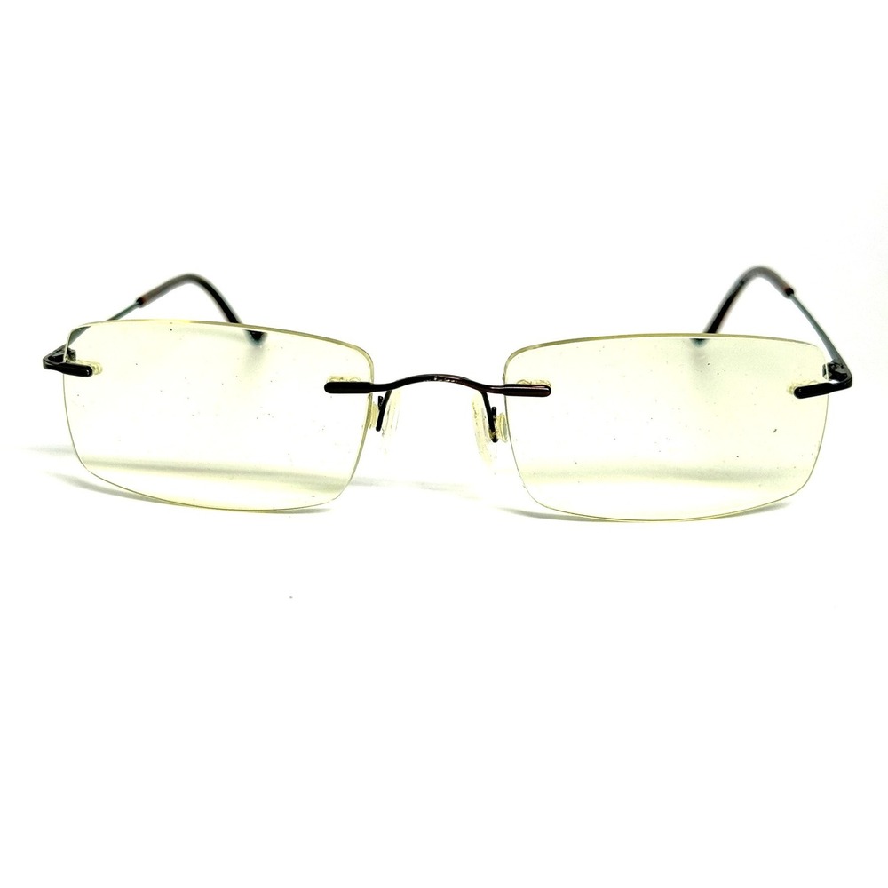 Seven-Sixty 285 Titanium Rimless Eyeglasses Rectangle Dark Metal 52-21-140